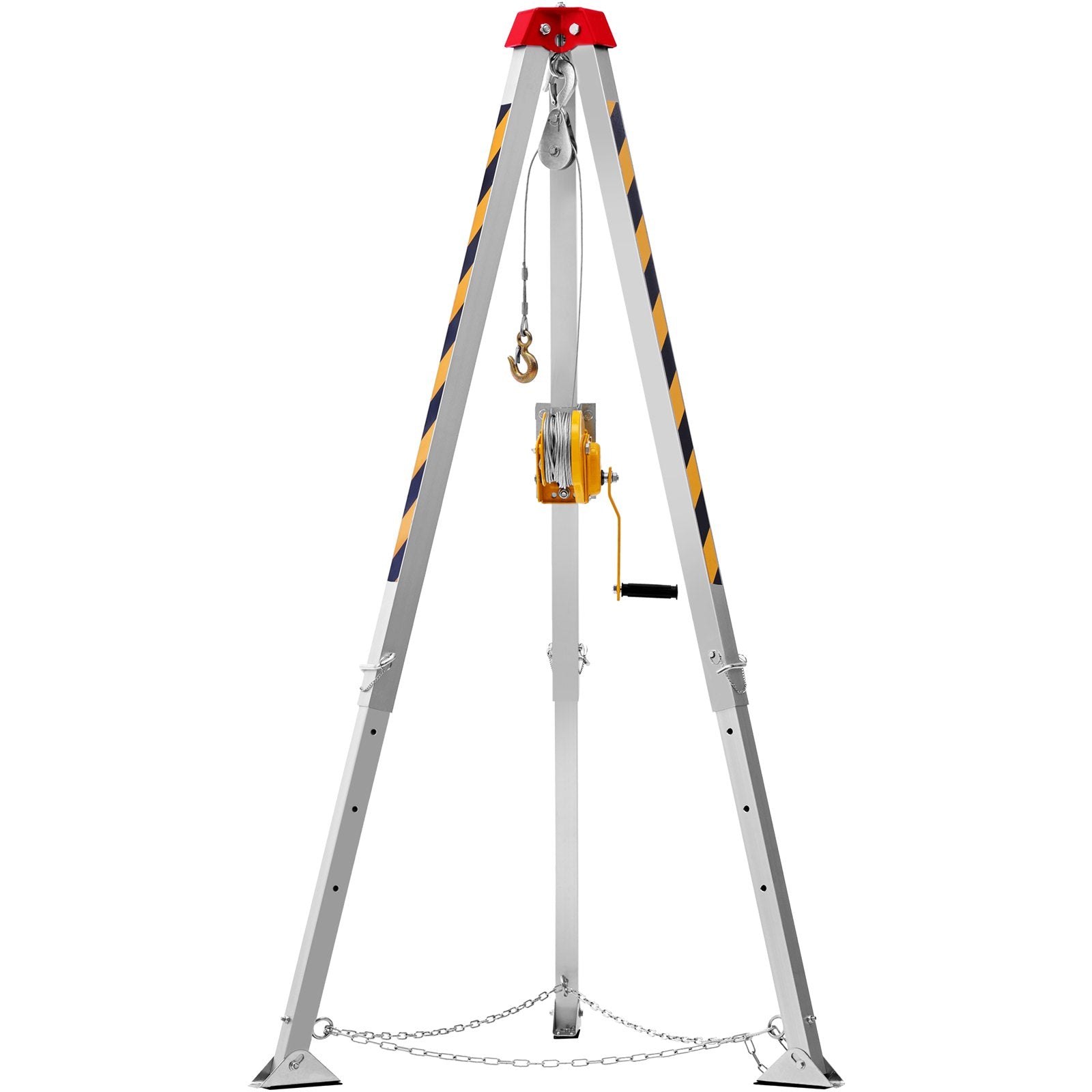VEVOR Confined Space Tripod Kit, 1200 lbs Winch, Confined Space Tripod 7' Legs and 98' Cable, Confined Space Rescue Tripod 32.8' Fall Protection, Harness, Storage Bag for Traditional Confined Spaces