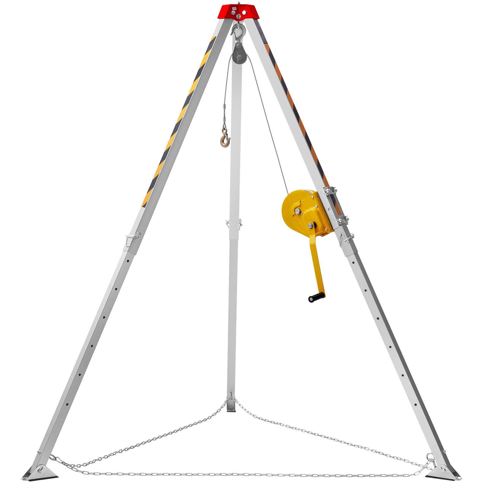 VEVOR Confined Space Tripod Kit, 1800 lbs Winch, Confined Space Tripod 7' Legs and 98' Cable, Confined Space Rescue Tripod 32.8' Fall Protection, Harness, Storage Bag for Traditional Confined Spaces