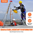 VEVOR Confined Space Tripod Kit, 2600 lbs Winch, Confined Space Tripod 8' Legs and 98' Cable, Confined Space Rescue Tripod 32.8' Fall Protection, Harness, Blower, Bag for Traditional Confined Spaces