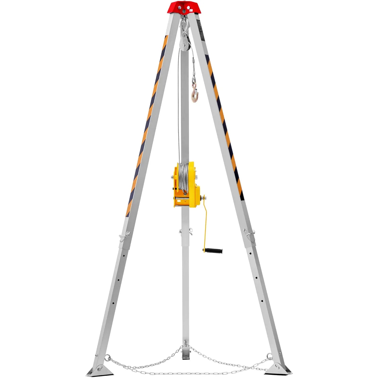 VEVOR Confined Space Tripod Kit, 2600 lbs Winch, Confined Space Tripod 8' Legs and 98' Cable, Confined Space Rescue Tripod 32.8' Fall Protection, Harness, Blower, Bag for Traditional Confined Spaces