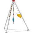VEVOR Confined Space Tripod Kit, 2600 lbs Winch, Confined Space Tripod 8' Legs and 98' Cable, Confined Space Rescue Tripod 32.8' Fall Protection, Harness, Blower, Bag for Traditional Confined Spaces