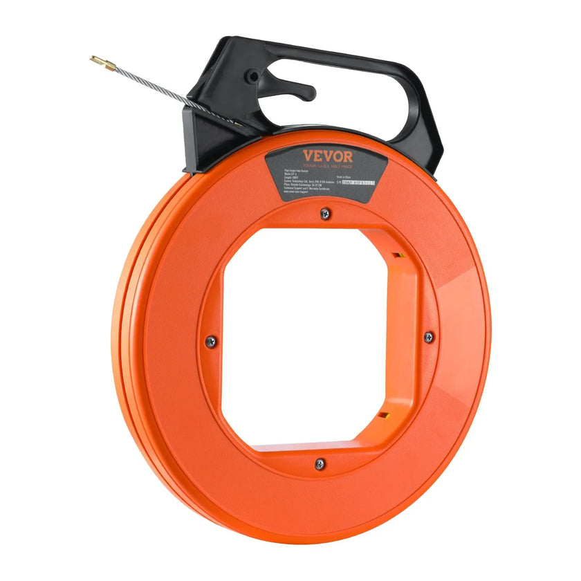 VEVOR Fish Tape, 100 ft, 3/16-inch, Fiberglass Wire Puller with Optimized Housing and Handle, Easy-to-Use Cable Puller Tool, Flexible Wire Fishing Tools for Wall and Electrical Conduit, Non-Conductive