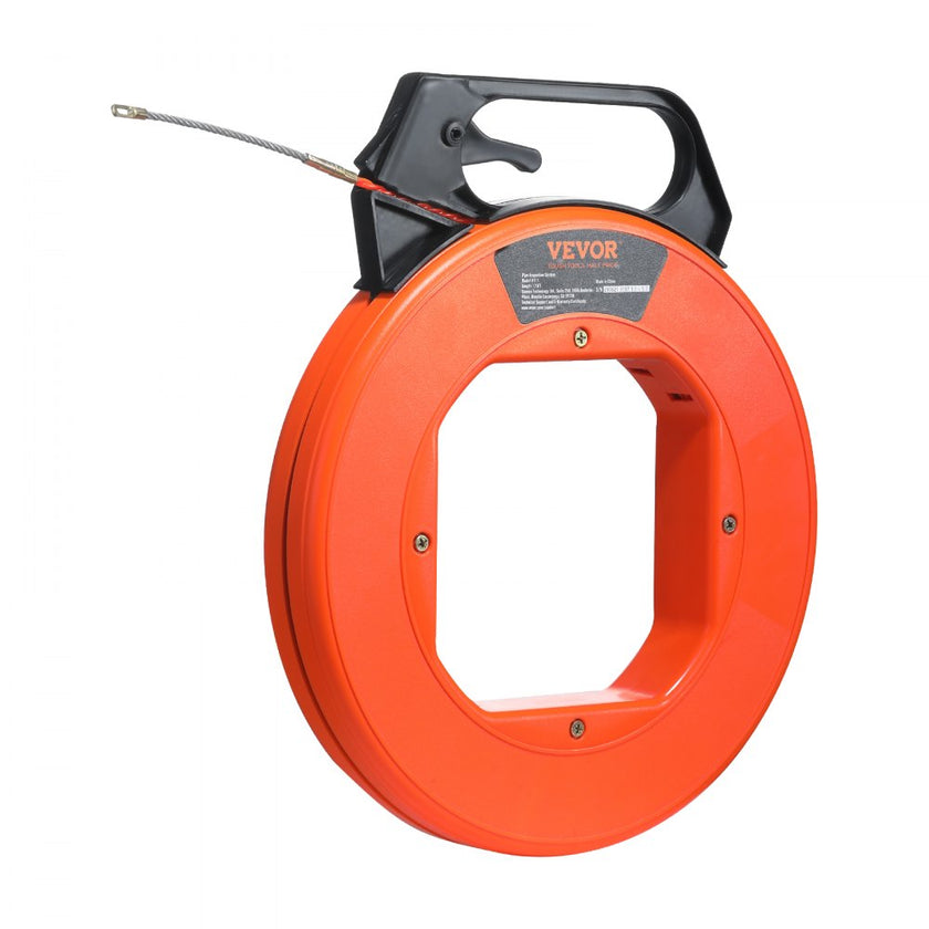 VEVOR Fish Tape, 125-foot, 3/16-inch, PET Wire Puller with Optimized Housing and Handle, Easy-to-Use Cable Puller Tool, Flexible Wire Fishing Tools for Walls and Electrical Conduit, Non-Conductive