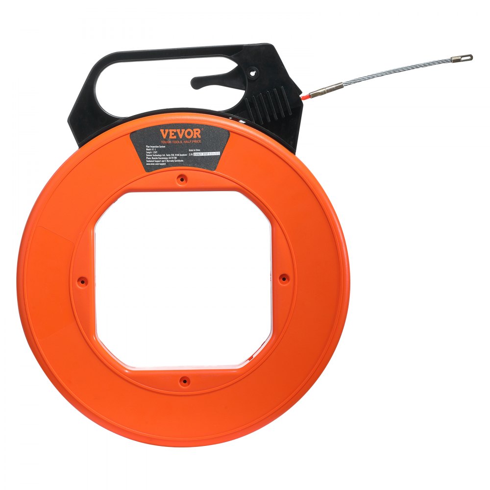 VEVOR Fish Tape, 125-foot, 3/16-inch, PET Wire Puller with Optimized Housing and Handle, Easy-to-Use Cable Puller Tool, Flexible Wire Fishing Tools for Walls and Electrical Conduit, Non-Conductive