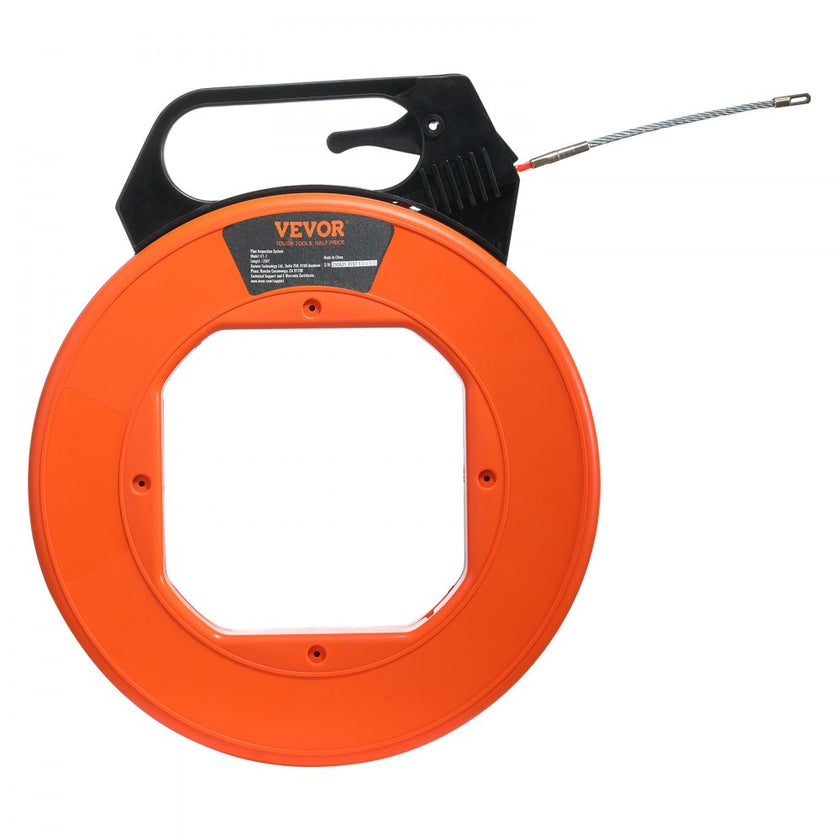 VEVOR Fish Tape, 125-foot, 3/16-inch, PET Wire Puller with Optimized Housing and Handle, Easy-to-Use Cable Puller Tool, Flexible Wire Fishing Tools for Walls and Electrical Conduit, Non-Conductive