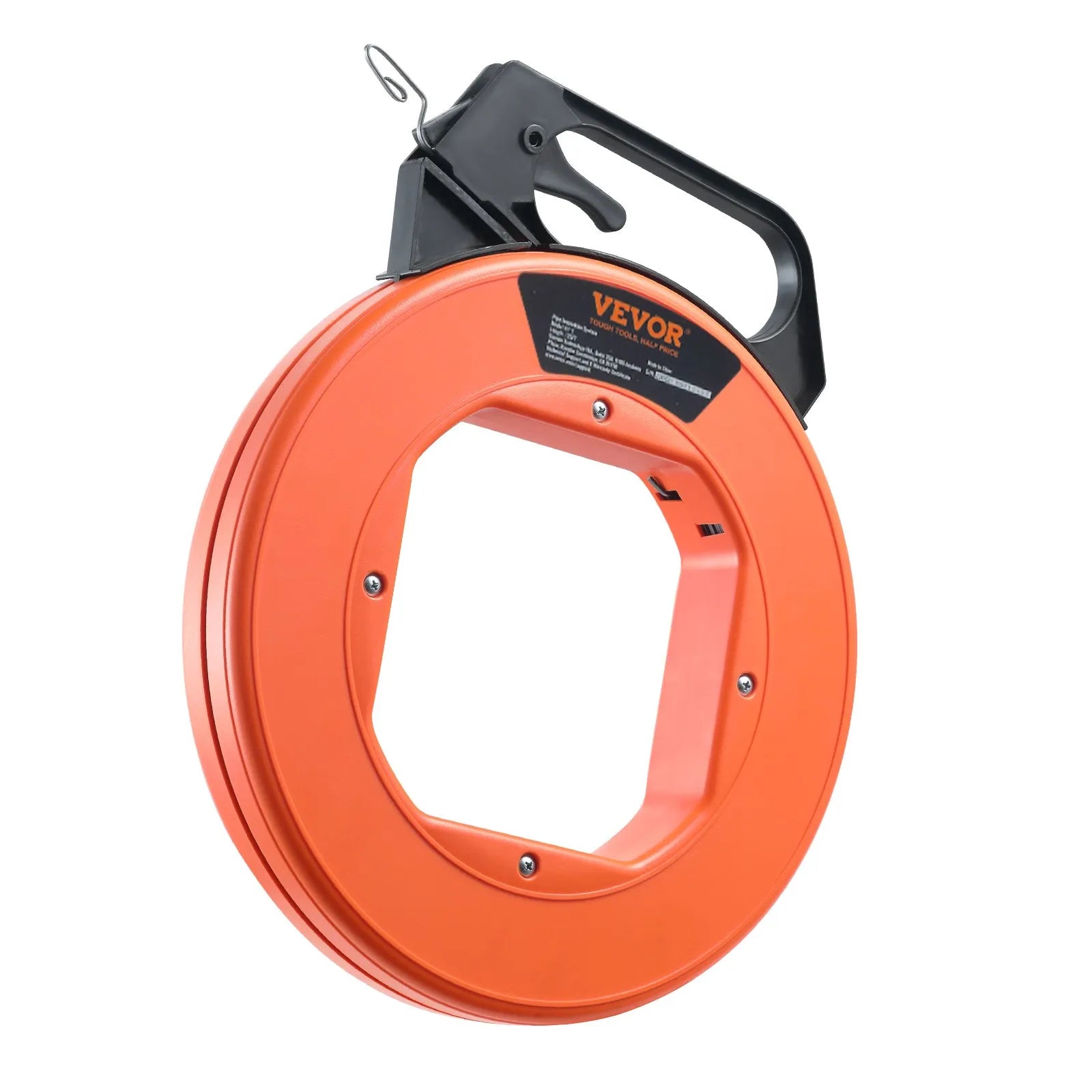 VEVOR Fish Tape, 240-foot, 1/8-inch, Steel Wire Puller with Optimized Housing and Handle, Easy-to-Use Cable Puller Tool, Flexible Wire Fishing Tools for Walls and Electrical Conduit, Non-Conductive