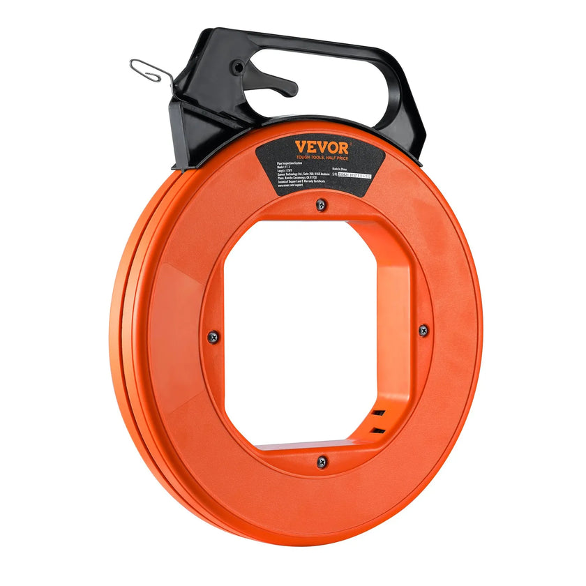 VEVOR Fish Tape, 240-foot, 1/8-inch, Steel Wire Puller with Optimized Housing and Handle, Easy-to-Use Cable Puller Tool, Flexible Wire Fishing Tools for Walls and Electrical Conduit, Non-Conductive
