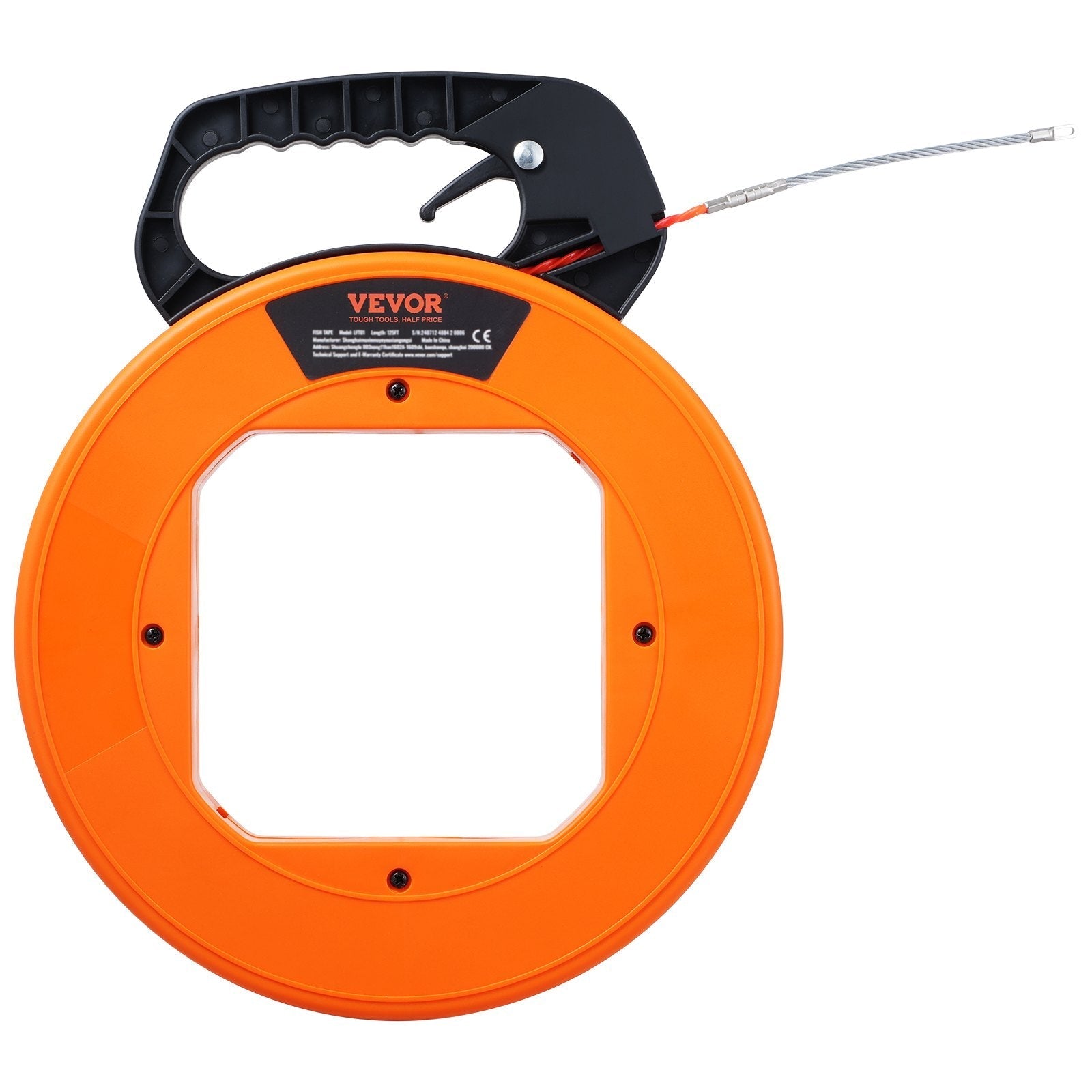 VEVOR Fish Tape Wire Cable Line Puller 100 ft 1/4 in PET with High Plastic Case