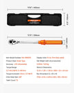 VEVOR Click Torque Wrench Set 3/8Inch Drive 5-60 N.m / 3.7-44.3 lbf.ft 72-Tooth