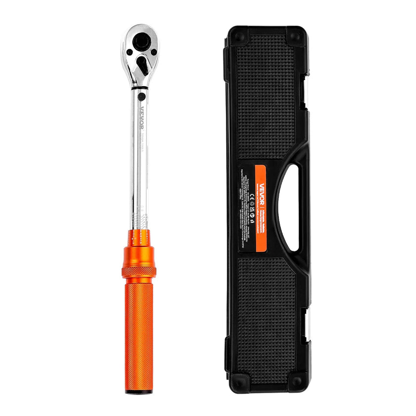 VEVOR Click Torque Wrench Set 3/8Inch Drive 5-60 N.m / 3.7-44.3 lbf.ft 72-Tooth