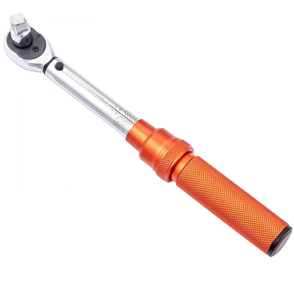 VEVOR Torque Wrench, 1/4-inch Drive Click Torque Wrench 20-200in.lb/3-23n.m, Dual-Direction Adjustable Torque Wrench Set, Mechanical Dual Range Scales Torque Wrench Kit with Adapters Extension Rod