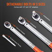 VEVOR Torque Wrench, 3/8-inch Drive Click Torque Wrench 10-80ft.lb/14-110n.m, Dual-Direction Adjustable Torque Wrench Set, Mechanical Dual Range Scales Torque Wrench Kit with Adapters Extension Rod