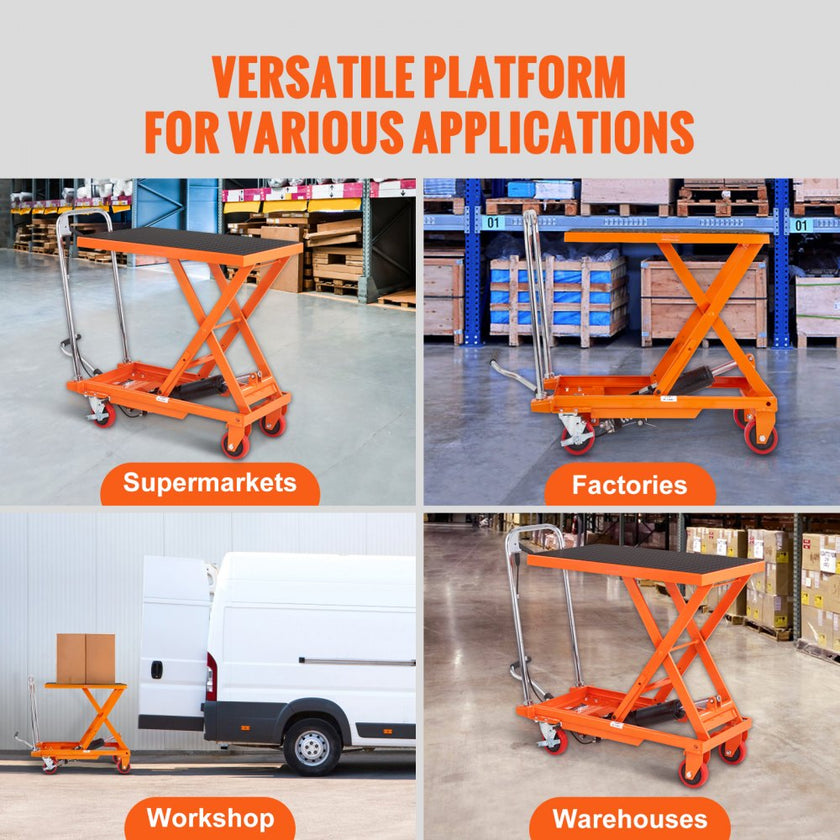 VEVOR Hydraulic Lift Table Cart, 500lbs Capacity 28.5