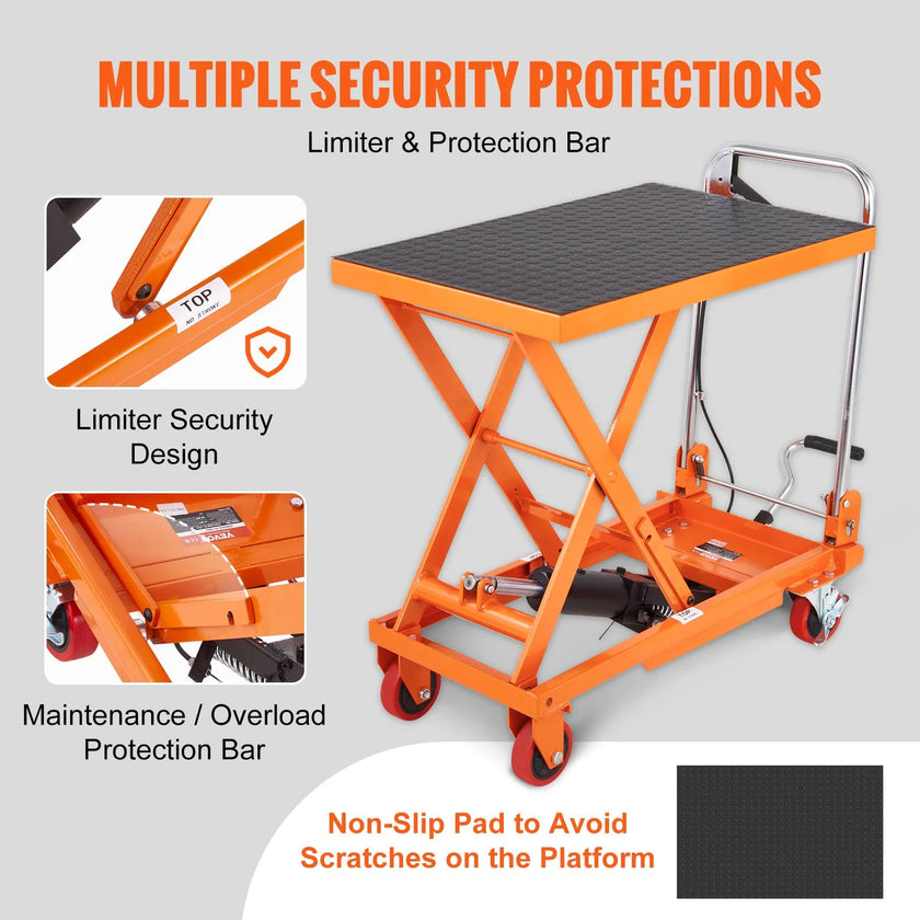 VEVOR Hydraulic Lift Table Cart, 330lbs Capacity 28.5