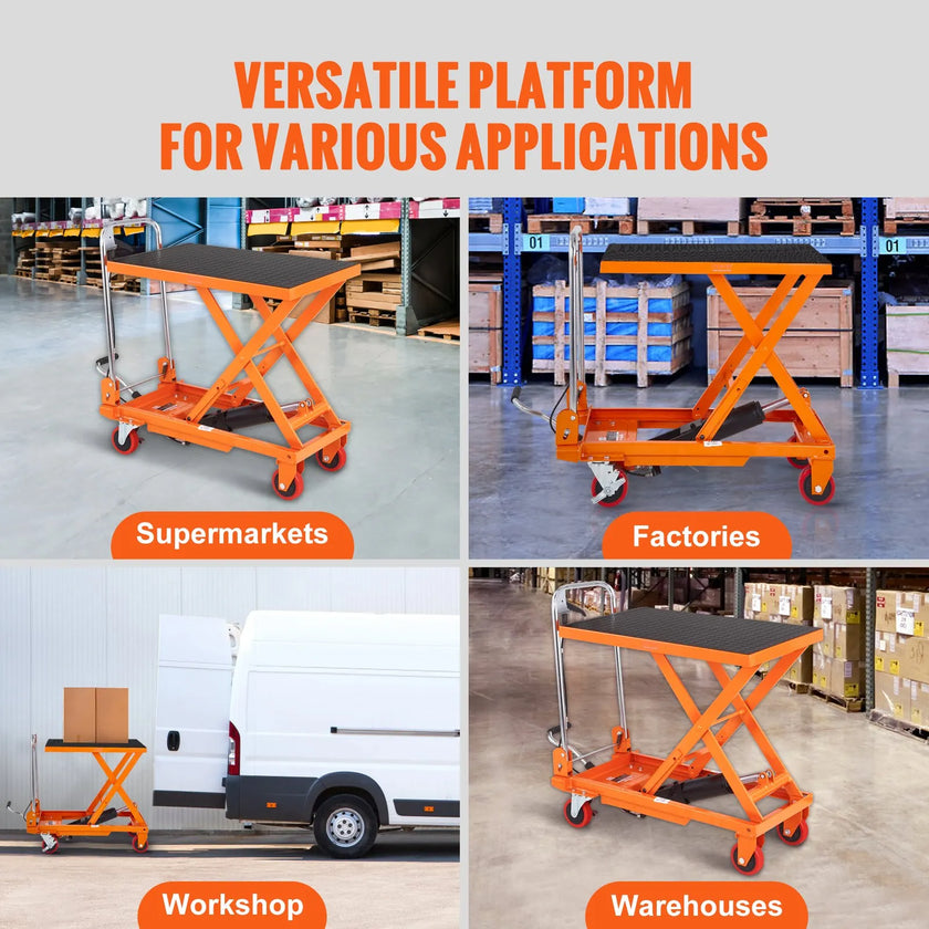VEVOR Hydraulic Lift Table Cart, 330lbs Capacity 28.5