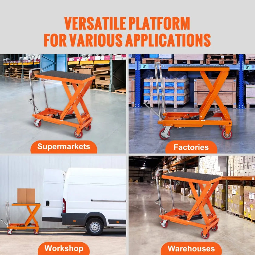 VEVOR Hydraulic Lift Table Cart, 1100lbs Capacity 35.4