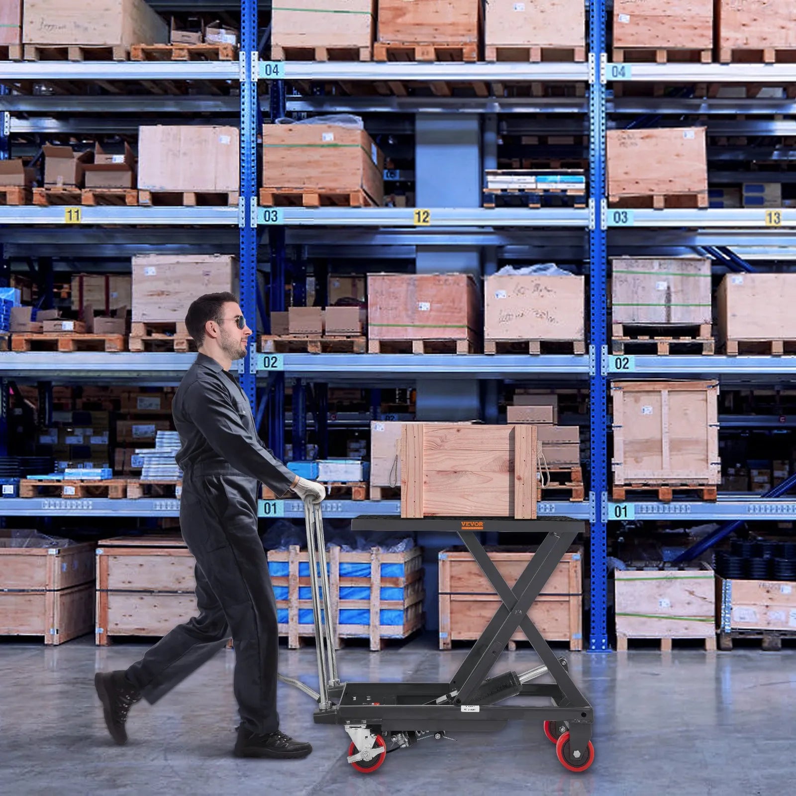 VEVOR Hydraulic Lift Table Cart, 500lbs Capacity 28.5
