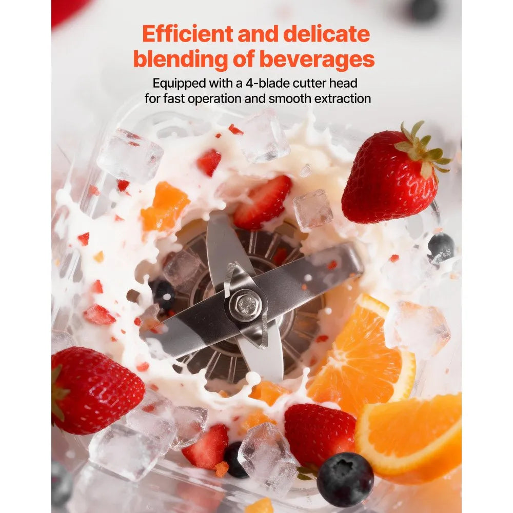VEVOR Professional Countertop Blender with Sound Shield, 68 oz Capacity, 2200W High-Power Smoothie & Food Processor Blender – White