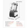 VEVOR Professional Countertop Blender with Sound Shield, 68 oz Capacity, 2200W High-Power Smoothie & Food Processor Blender – White
