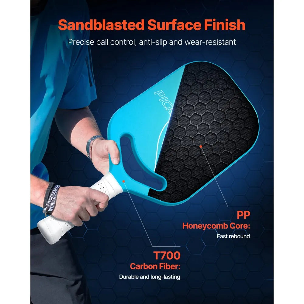 VEVOR Pro Carbon Fiber Pickleball Paddle with Aero Throat Honeycomb Core Racket