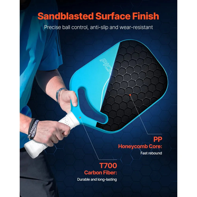 VEVOR Pro Carbon Fiber Pickleball Paddle with Aero Throat Honeycomb Core Racket