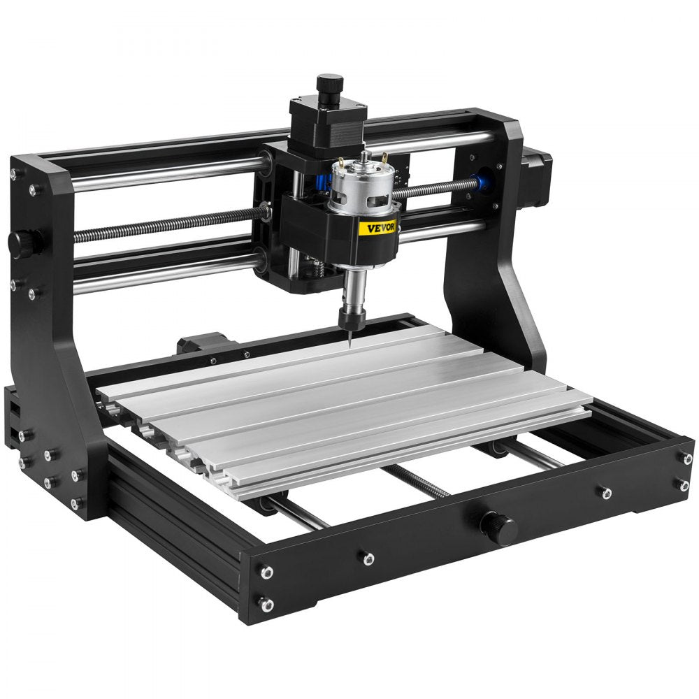VEVOR CNC 3018-PRO 3 Axis CNC Router Kit GRBL Control With Offline Controller 1 Pcs 5mm ER11 PCB and 10PCS 3.175MM + 4 Sets CNC Plates+1 Pcs ER11 Collet Set for Carving Milling Plastic Acrylic PVC