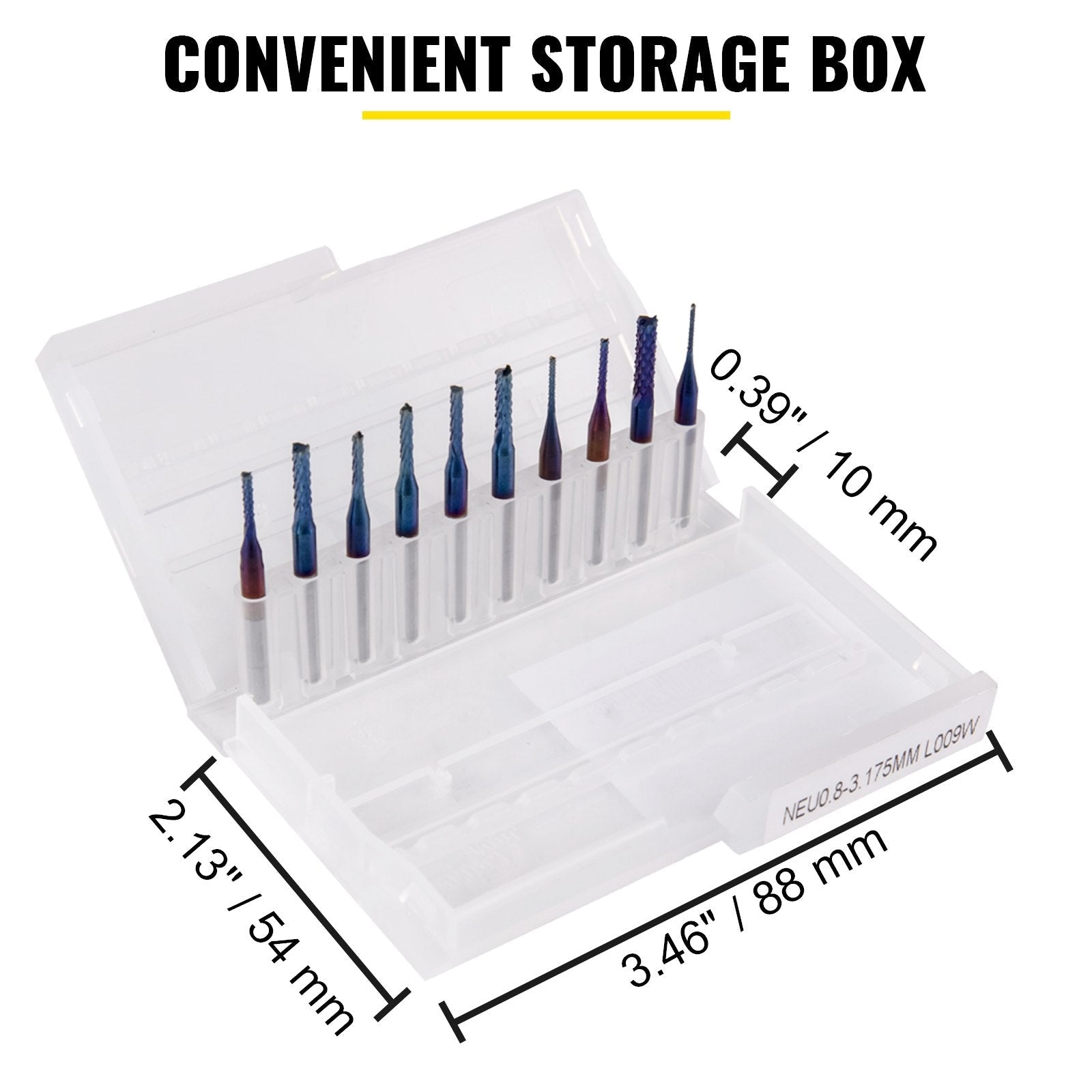 VEVOR 10PCs CNC Router Bits 1/8