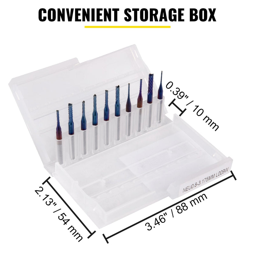 VEVOR 10PCs CNC Router Bits 1/8
