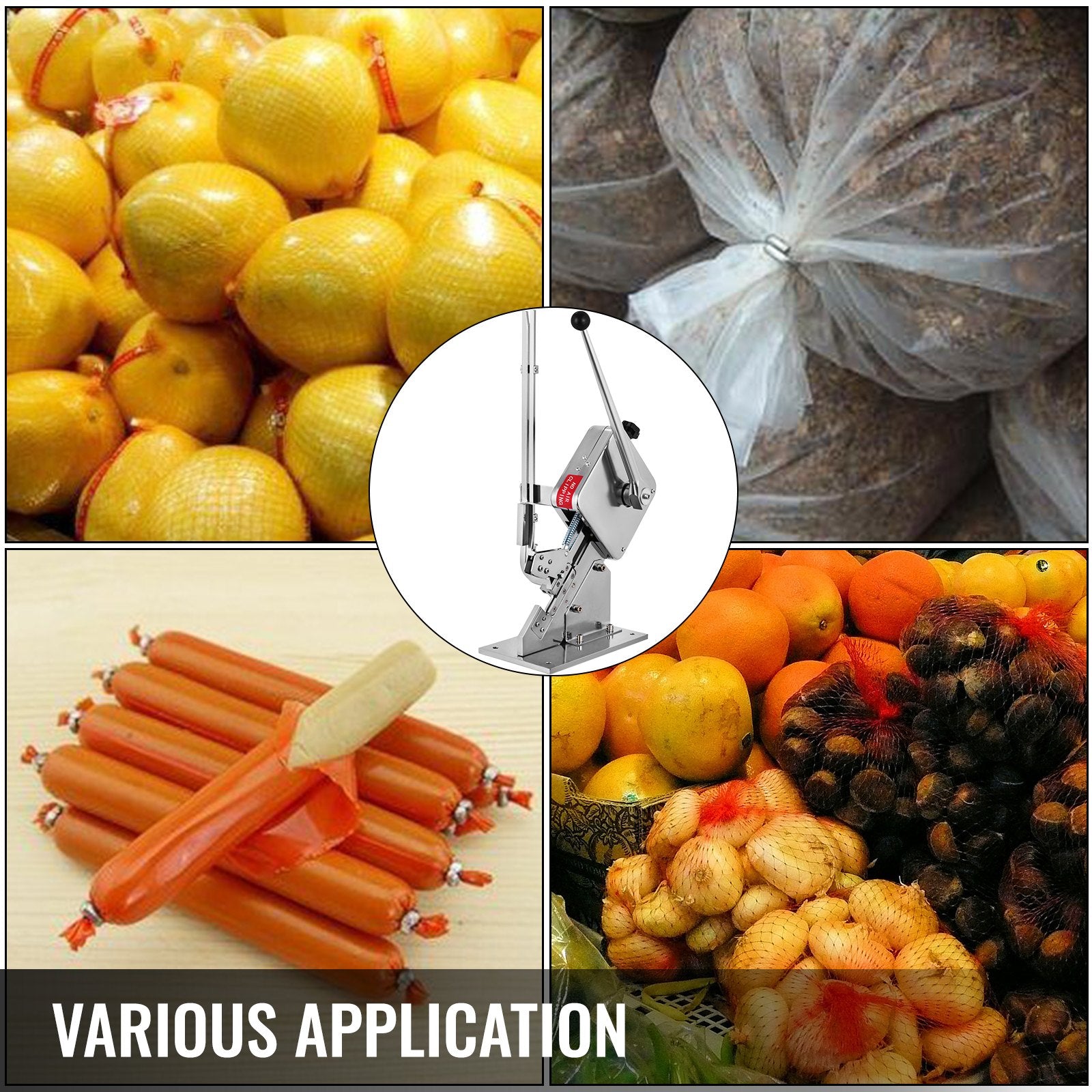 VEVOR U-Shape Sausage Clipper Clipping Machine, Manual Sausage Clipper, Portable Clipping Machine with 8000PCS U-Shape Clips, for Supermarkets Bakeries Cafe Shops