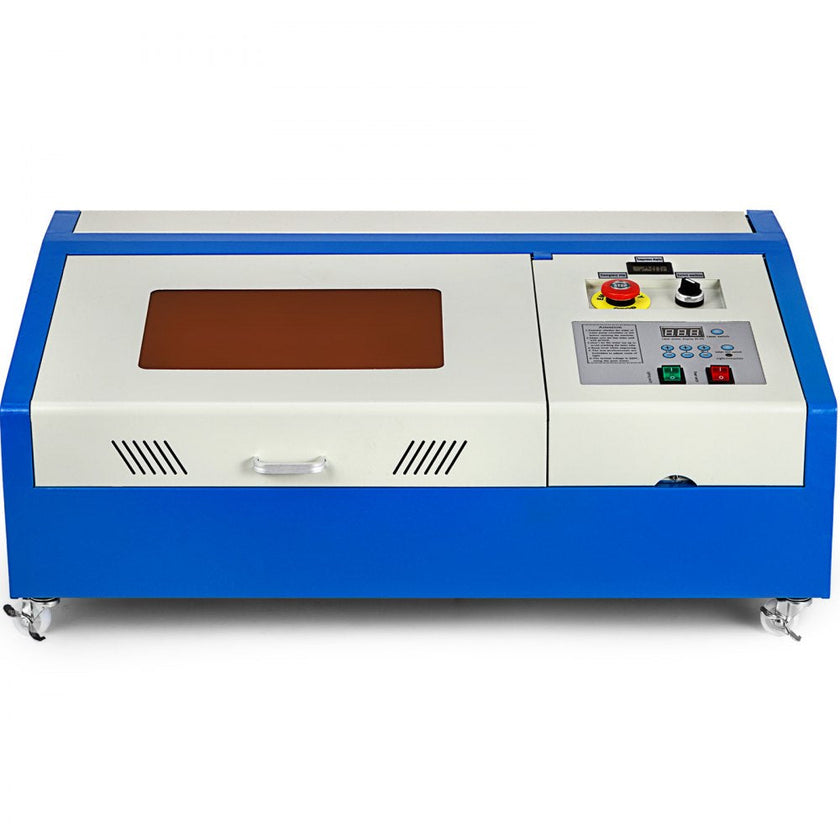 VEVOR K40 Laser Engraver CO2 Laser Engraving Cutting Machine 12x8 inches Laser Engraving Machine with Movable Wheels and Exhaust Fan