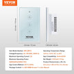 VEVOR WiFi Smart Light Dimmer Switch, 100-250V AC Wi-Fi 2.4GHz, 15% to 85% Stepless Dimming LED Dimmable Smart Switch with Touch Panel, App Remote Control Voice Compatible with Alexa Google Home