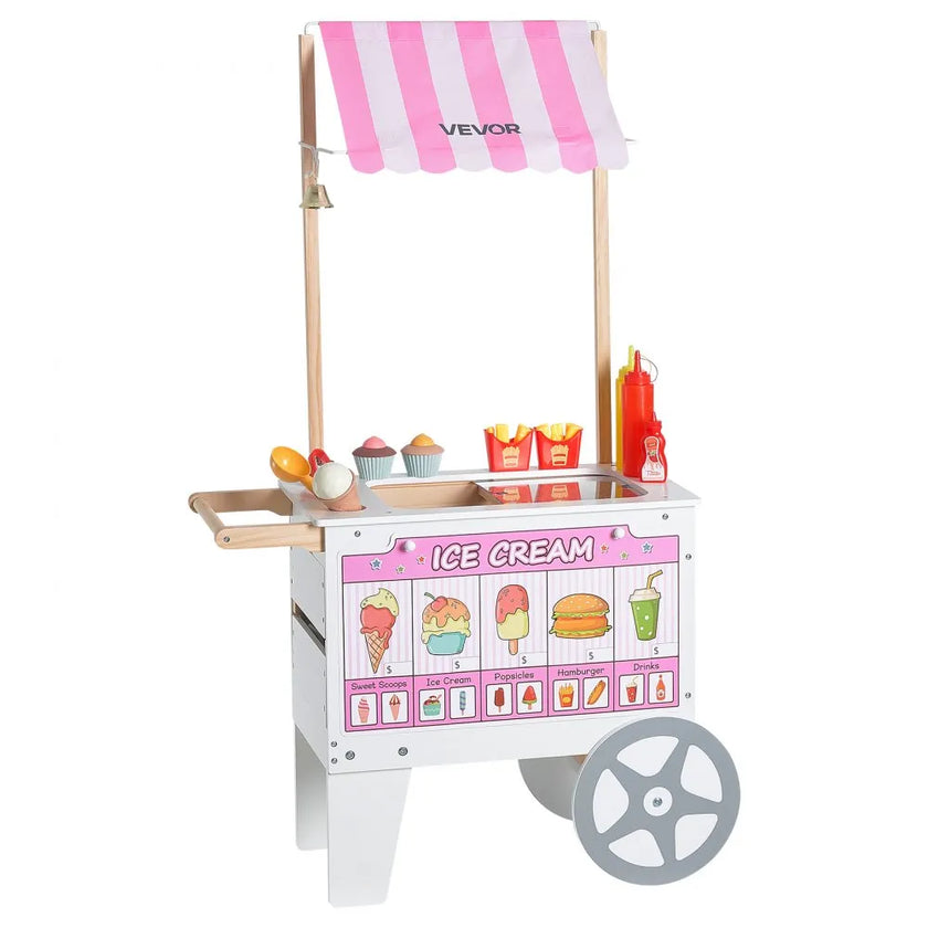 VEVOR Ice Cream Cart for Kids Pretend Play Ice Cream Shop for Kids Aged 3-7