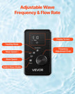 VEVOR Aquarium Wave Maker Adjustable Cross Flow Pump with Controller 15W 1428GPH