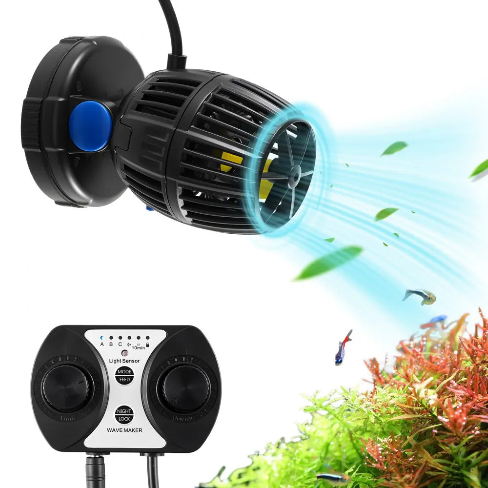 VEVOR Aquarium Wave Maker Pump 10W, 1057 GPH DC Powerhead with Controller, 360° Rotating Circulation Pump, Adjustable Water Flow & Wave Modes for Freshwater and Saltwater Aquariums