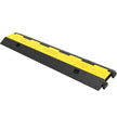 VEVOR Cable Protector Ramp, 4 Packs 2 Channels Speed Bump Hump, Rubber Modular Speed Bump Rated 11000 LBS Load Capacity, Protective Wire Cord Ramp Driveway Rubber Traffic Speed Bumps Cable Protector