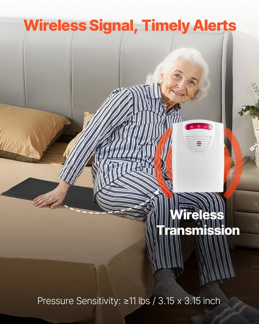 VEVOR Bed Alarm System for Elderly Adults Wireless Bed Sensor Pad with Pager