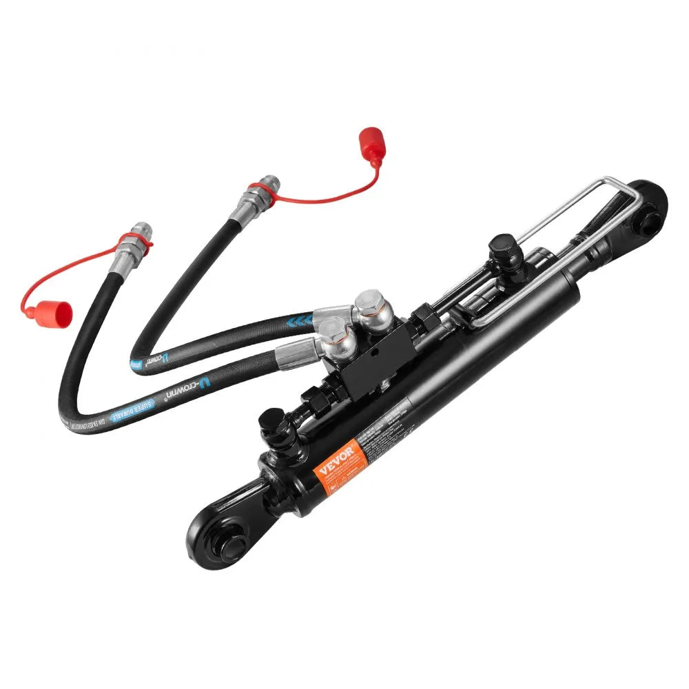 VEVOR Hydraulic Top Link Cat.1-1 (8-1/4 in, 18-1/8~26-3/8 in ), Hydraulic Cylinder with 2 Hoses & G3/8