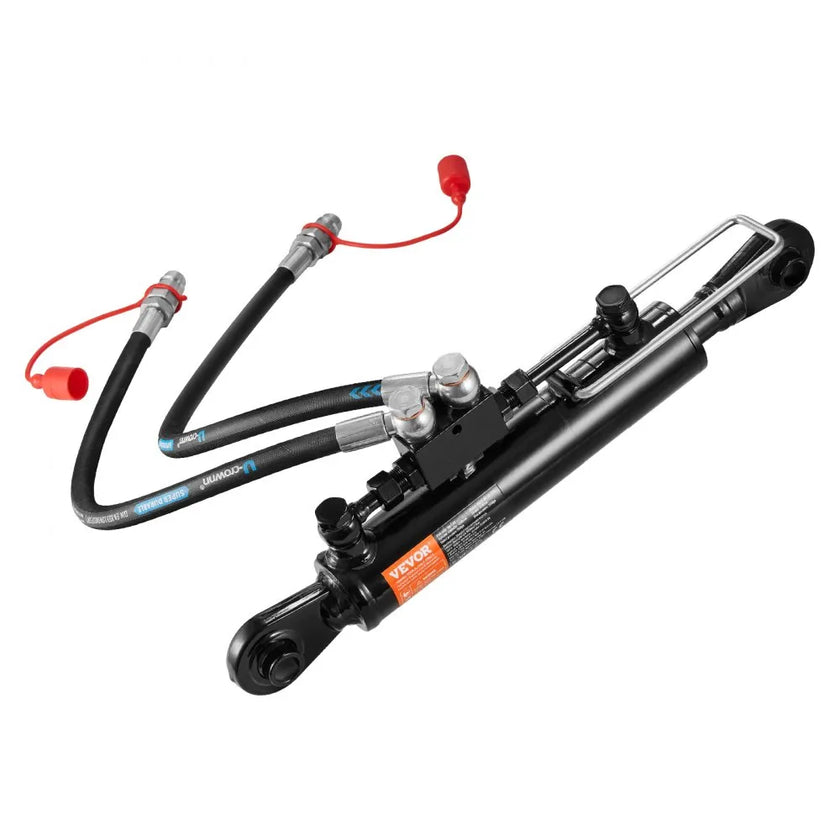 VEVOR Hydraulic Top Link Cat.1-1 (8-1/4 in, 18-1/8~26-3/8 in ), Hydraulic Cylinder with 2 Hoses & G3/8
