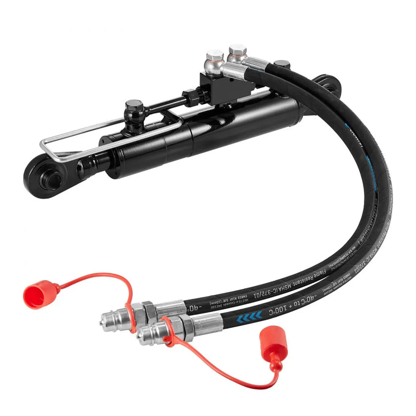 VEVOR Hydraulic Top Link Cat.1-1 (8-1/4 in, 18-1/8~26-3/8 in ), Hydraulic Cylinder with 2 Hoses & G3/8