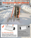 VEVOR Snow Pusher Shovel with Wheels, 24 in Wheeled Snowplow Shovel with Bi-Directional Angled Blade & 90 Degree Adjustable Handle, Metal Winter Shovels, Portable Snow Removal Tool for Driveway Garden