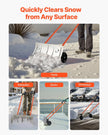 VEVOR Snow Pusher Shovel with Wheels, 24 in Wheeled Snowplow Shovel with Bi-Directional Angled Blade & 90 Degree Adjustable Handle, Metal Winter Shovels, Portable Snow Removal Tool for Driveway Garden