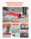 VEVOR Snow Pusher Shovel with Wheels, 37.8 in Wheeled Snowplow Shovel with Bi-Directional Angled Blade & 90° Adjustable Handle, Durable Plastic Winter Shovels, Portable Snow Removal Tool for Driveway