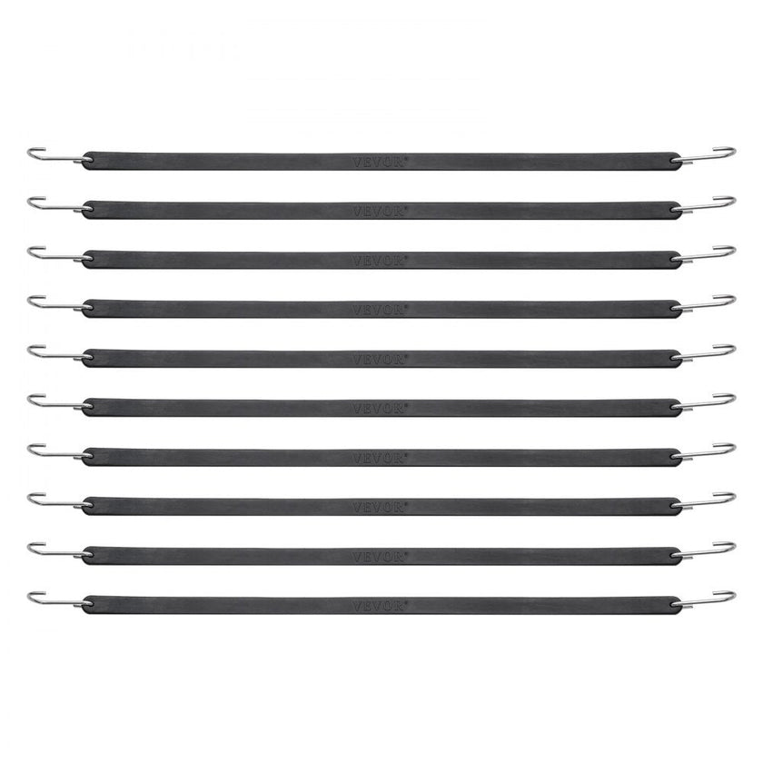 VEVOR 10 Pcs Flat Bungee Cord Set 20 mm Heavy Duty Bungee Straps with S-Hook
