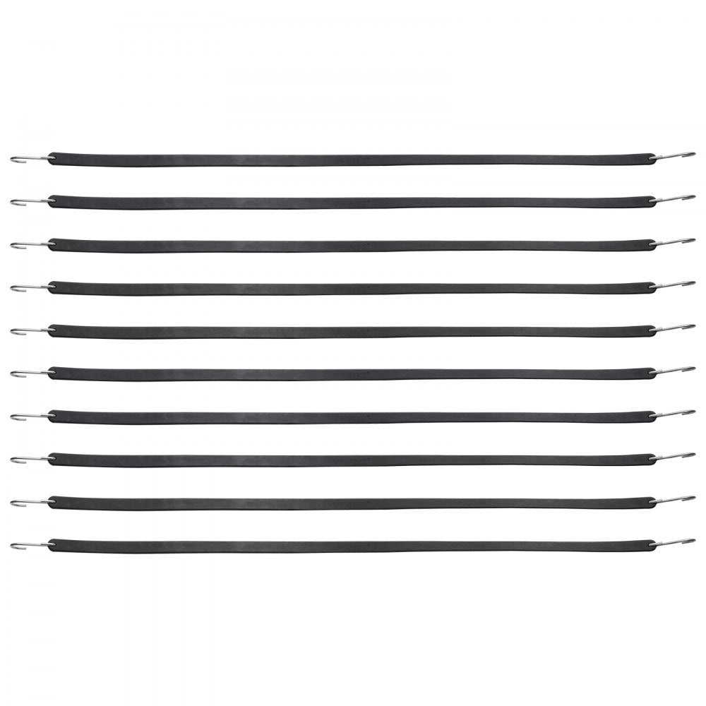 VEVOR 10 Pcs Flat Bungee Cord Set 20 mm Heavy Duty Bungee Straps with S-Hook 36
