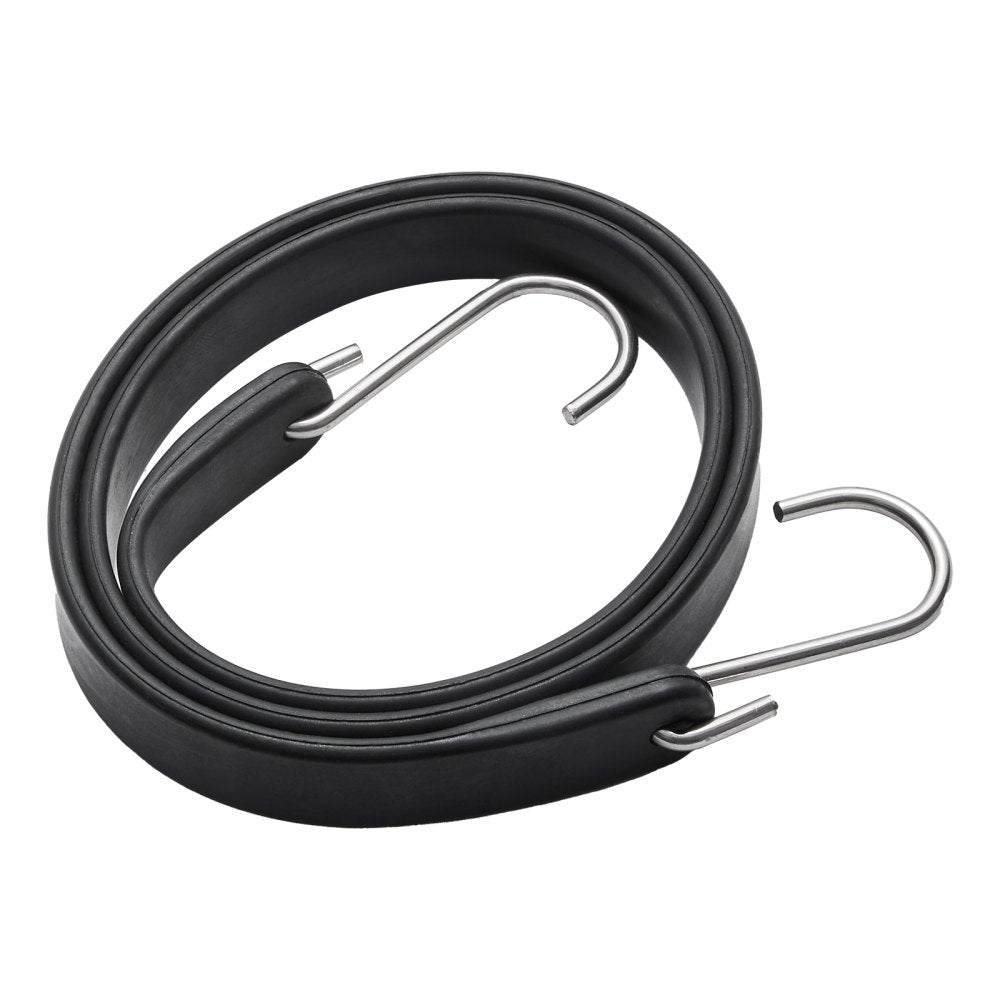 VEVOR 10 Pcs Flat Bungee Cord Set 20 mm Heavy Duty Bungee Straps with S-Hook 36