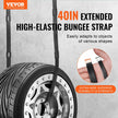 VEVOR 4 Pcs Flat Bungee Cord Set 20 mm Heavy Duty Bungee Straps with S-Hook 40
