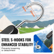 VEVOR 4 Pcs Flat Bungee Cord Set 20 mm Heavy Duty Bungee Straps with S-Hook 40