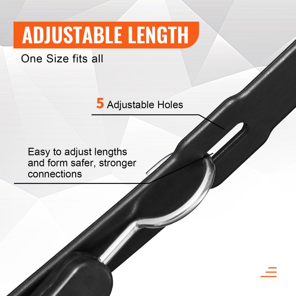 VEVOR 4 Pcs Flat Bungee Cord Set 20 mm Heavy Duty Bungee Straps with S-Hook 40