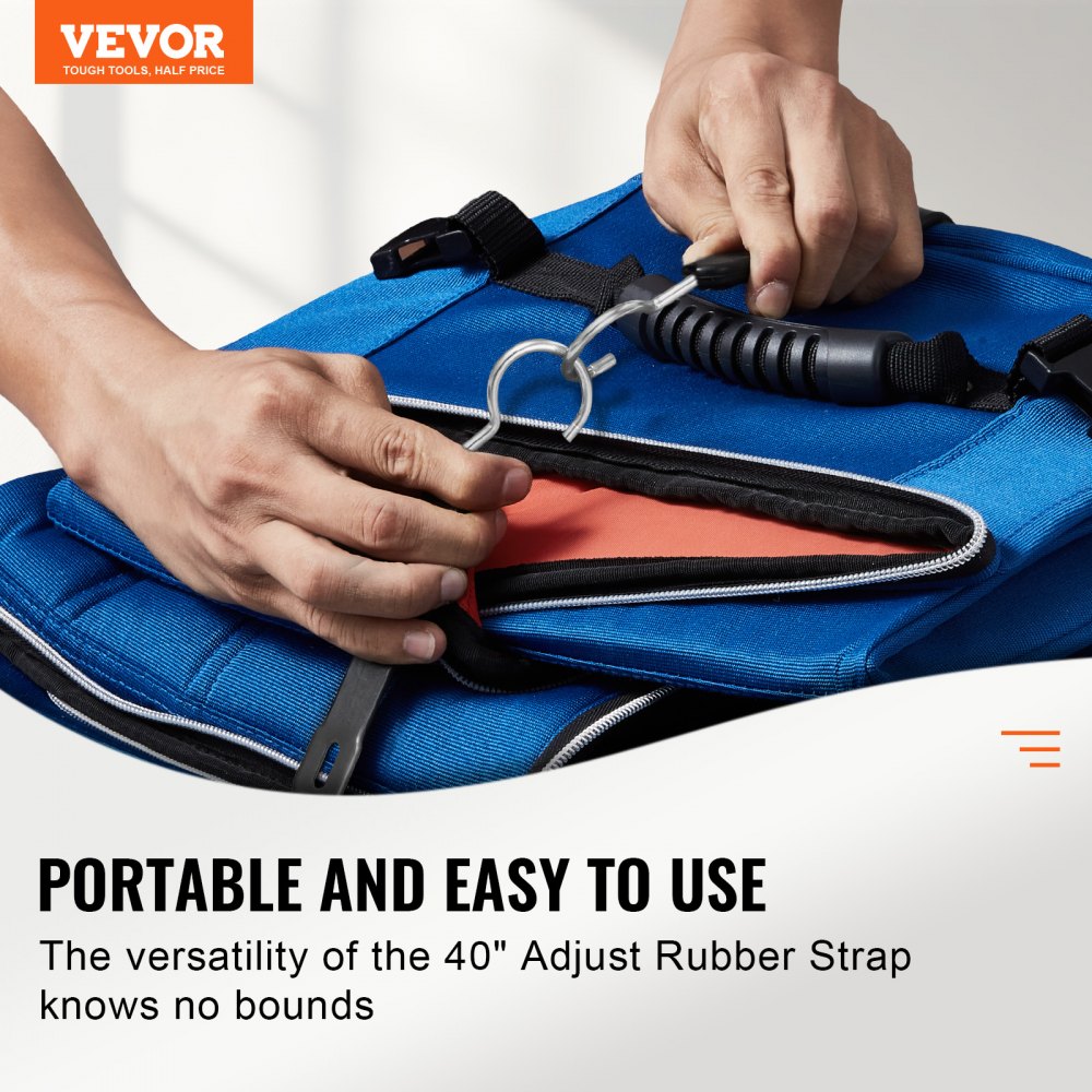 VEVOR 4 Pcs Flat Bungee Cord Set 20 mm Heavy Duty Bungee Straps with S-Hook 40