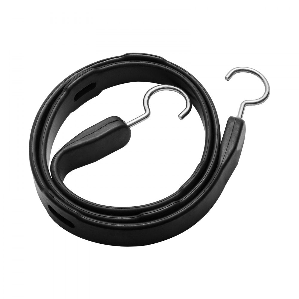 VEVOR 4 Pcs Flat Bungee Cord Set 20 mm Heavy Duty Bungee Straps with S-Hook 40